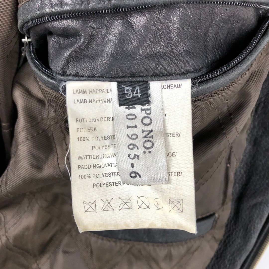 GILBERTO Padded Leather Blouson, Men's XL Genuine Leather Lamb Leather black type Vintage Second Hand