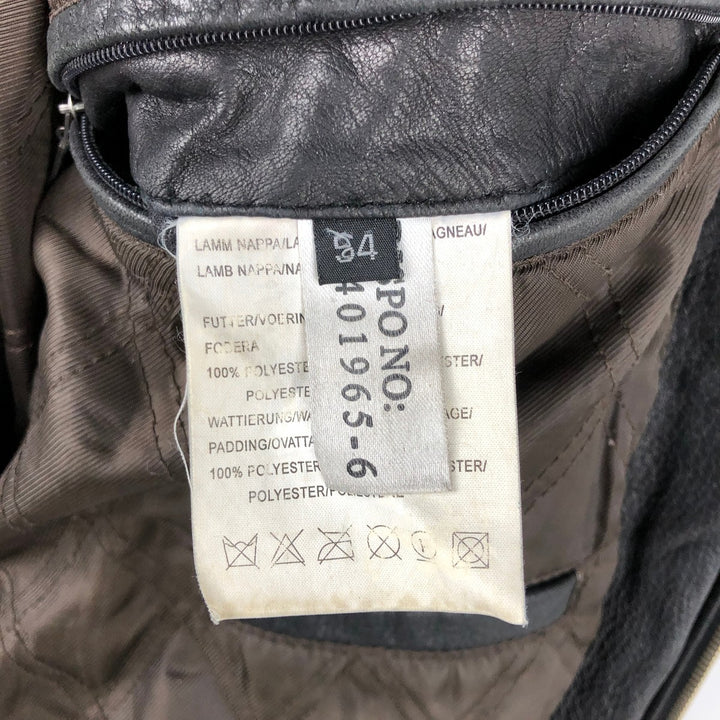 GILBERTO Padded Leather Blouson, Men's XL Genuine Leather Lamb Leather black type Vintage Second Hand