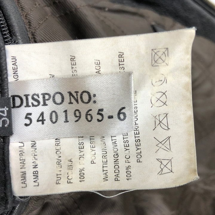 GILBERTO Padded Leather Blouson, Men's XL Genuine Leather Lamb Leather black type Vintage Second Hand