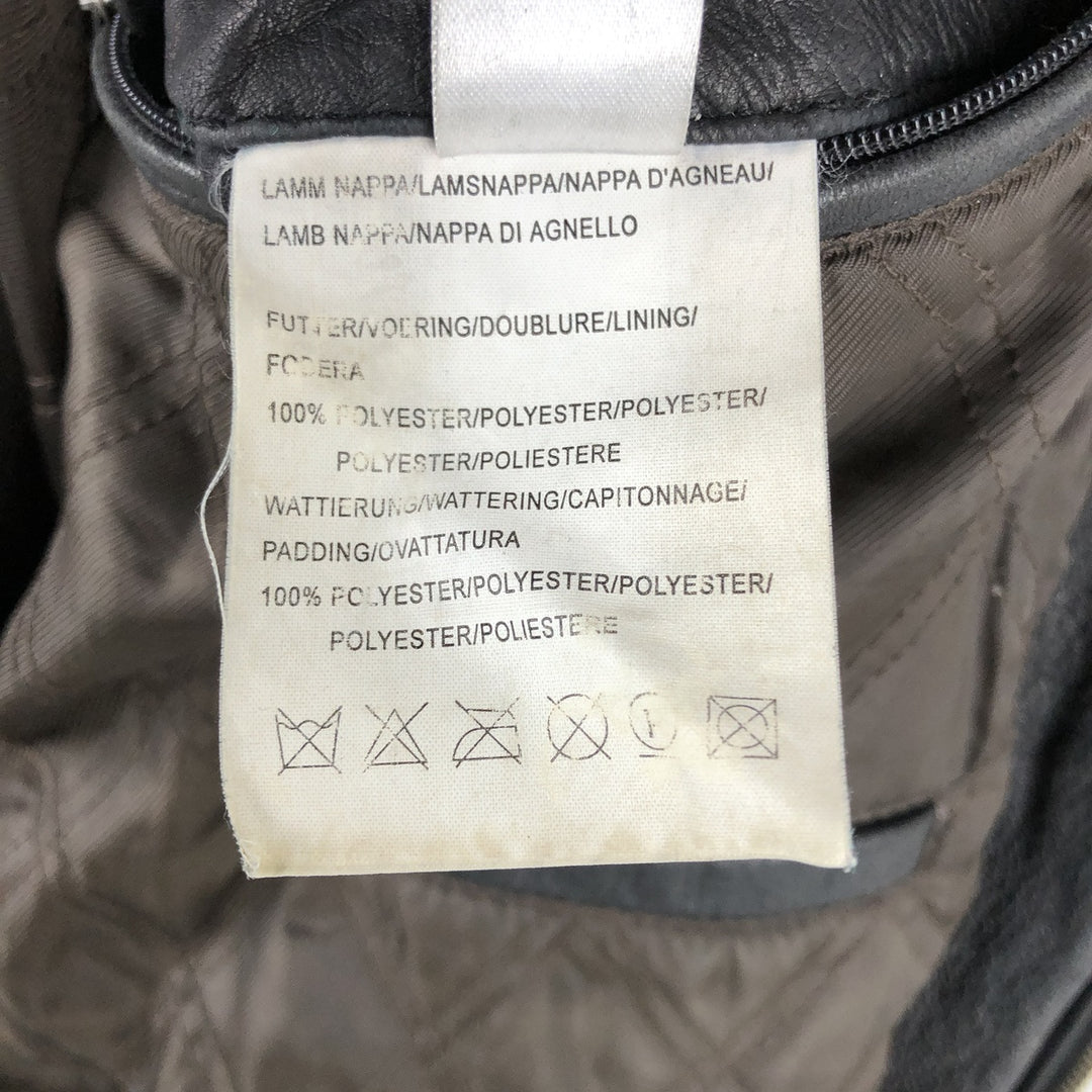 GILBERTO Padded Leather Blouson, Men's XL Genuine Leather Lamb Leather black type Vintage Second Hand