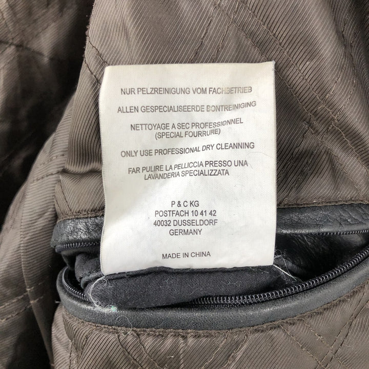 GILBERTO Padded Leather Blouson, Men's XL Genuine Leather Lamb Leather black type Vintage Second Hand