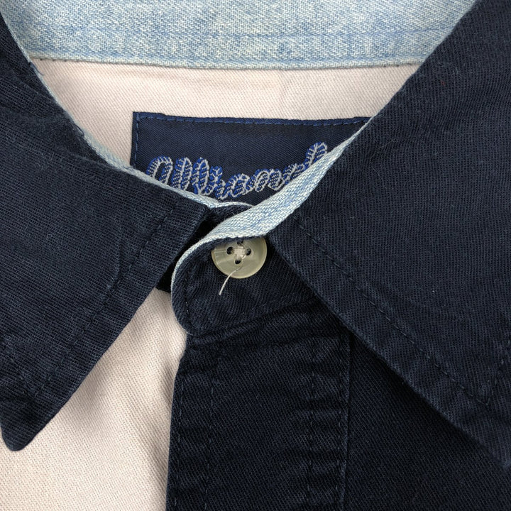 Vintage 90'S Wrangler Western Shirts, Crazy Pattern, Long Sleeve, Men's Size L cotton navy blue type Vintage Second Hand
