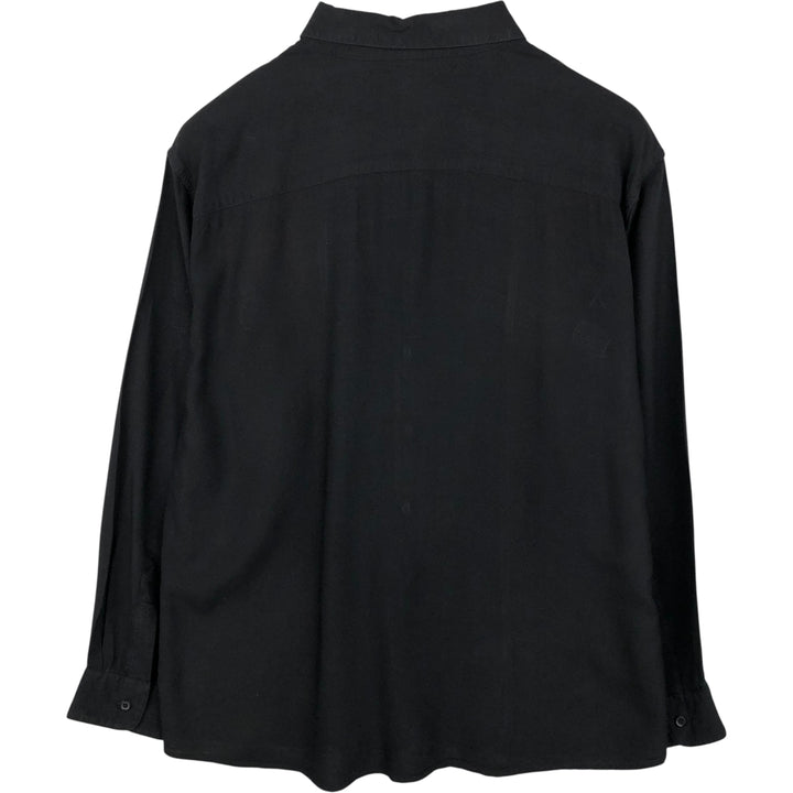 Day-X Two-Tone Long Sleeve Viscose Shirt, Men's Size Medium Viscose black type Vintage Second Hand