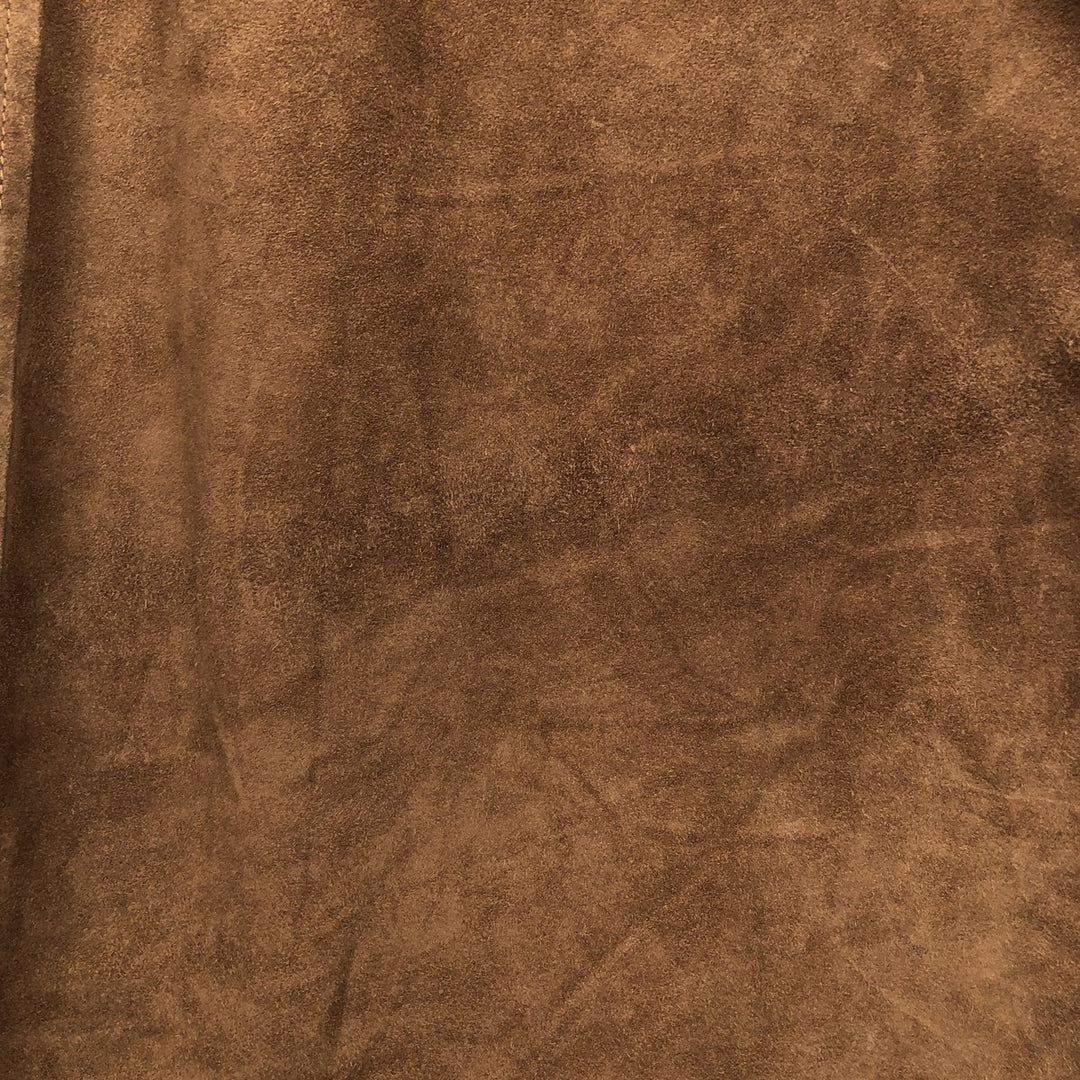 FA?ONNABLE Suede Long Sleeve Leather Shirt, Men's Size Medium genuine leather brown type Vintage Second Hand