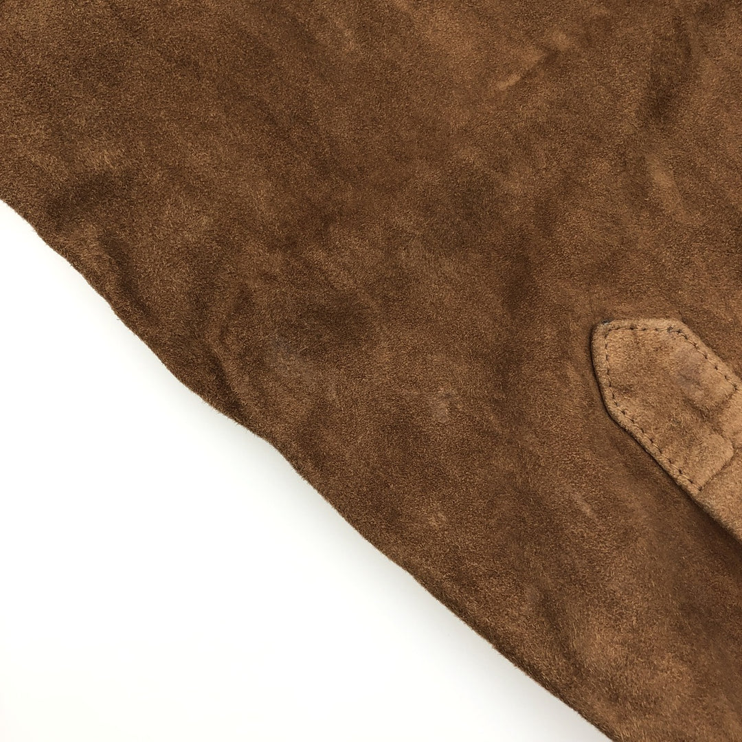 FA?ONNABLE Suede Long Sleeve Leather Shirt, Men's Size Medium genuine leather brown type Vintage Second Hand