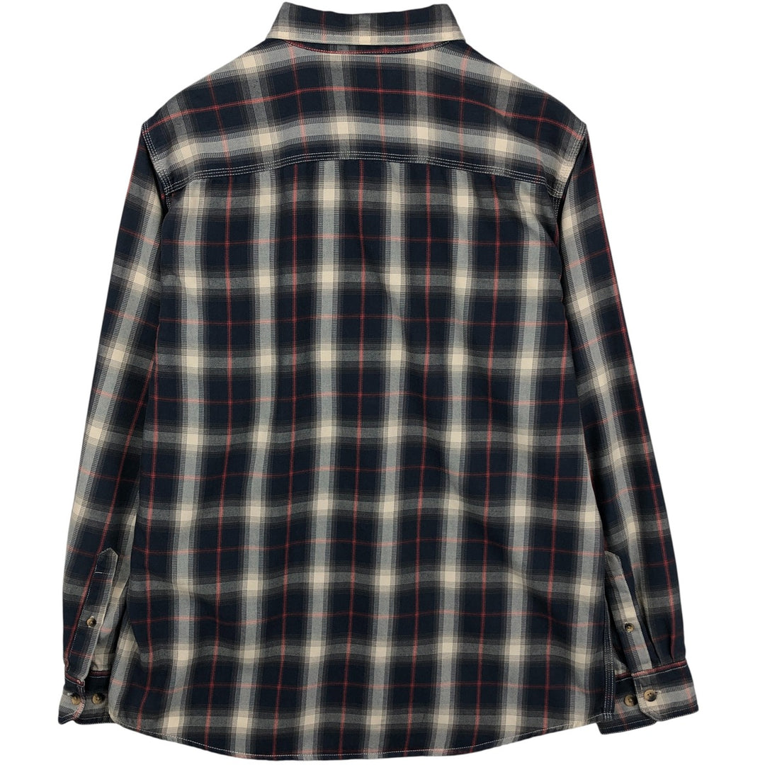 GHBass Ombre Check Long Sleeve Light Flannel Check Shirt, Men's Size L cotton navy blue type Vintage Second Hand