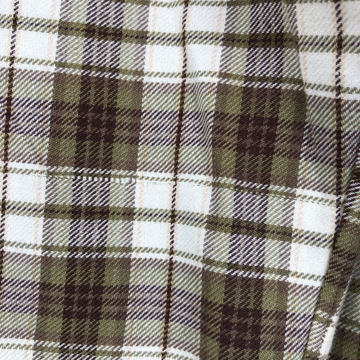 Ralph Lauren Classic Fit Long Sleeve Button Down Flannel Check Shirt Men's XL cotton Beige type Vintage Second Hand