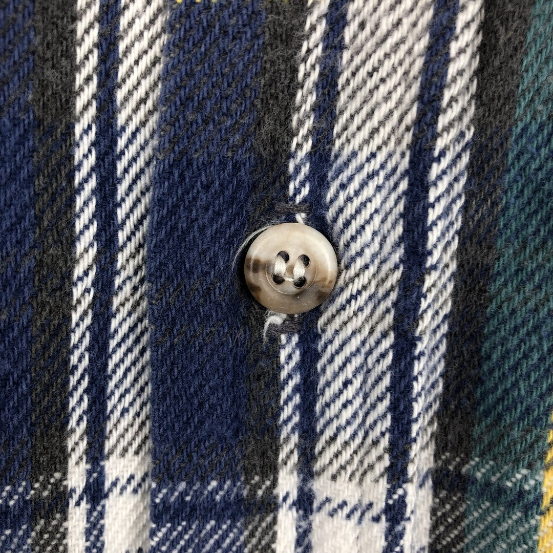 Vintage 80s-90'S Cabelas long-sleeved heavy flannel check shirt, men's size XXL unclear blue type Vintage Second Hand