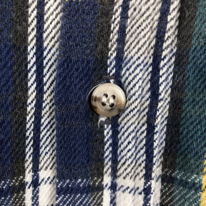 Vintage 80s-90'S Cabelas long-sleeved heavy flannel check shirt, men's size XXL unclear blue type Vintage Second Hand