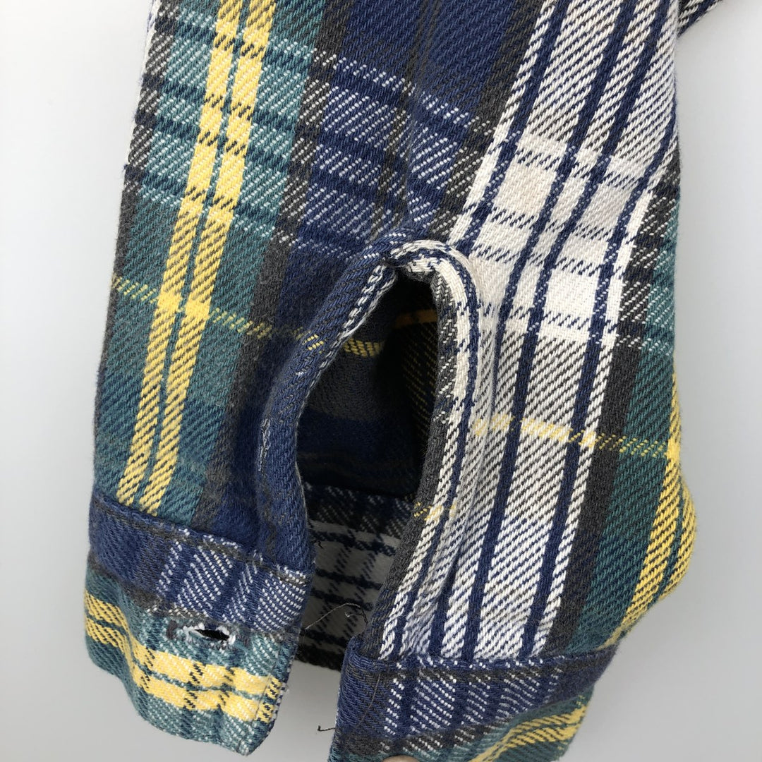 Vintage 80s-90'S Cabelas long-sleeved heavy flannel check shirt, men's size XXL unclear blue type Vintage Second Hand