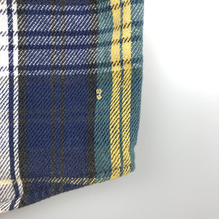 Vintage 80s-90'S Cabelas long-sleeved heavy flannel check shirt, men's size XXL unclear blue type Vintage Second Hand