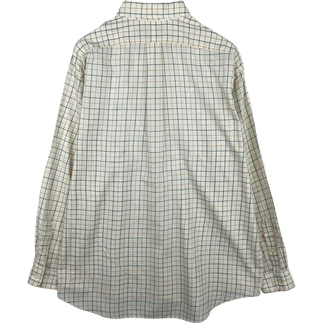 Ralph Lauren BLAKE long sleeve button down check shirt, men's XL size cotton Beige type Vintage Second Hand