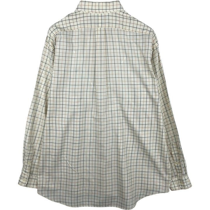 Ralph Lauren BLAKE long sleeve button down check shirt, men's XL size cotton Beige type Vintage Second Hand