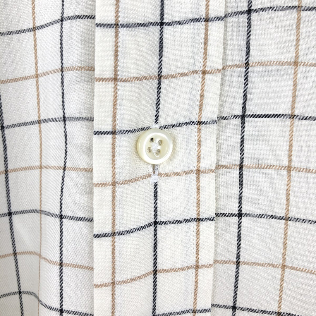 Ralph Lauren BLAKE long sleeve button down check shirt, men's XL size cotton Beige type Vintage Second Hand
