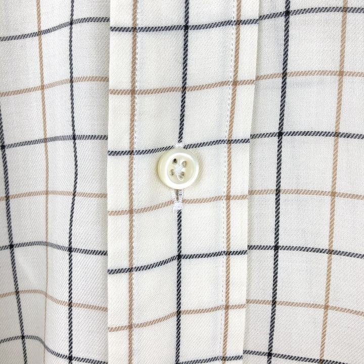 Ralph Lauren BLAKE long sleeve button down check shirt, men's XL size cotton Beige type Vintage Second Hand
