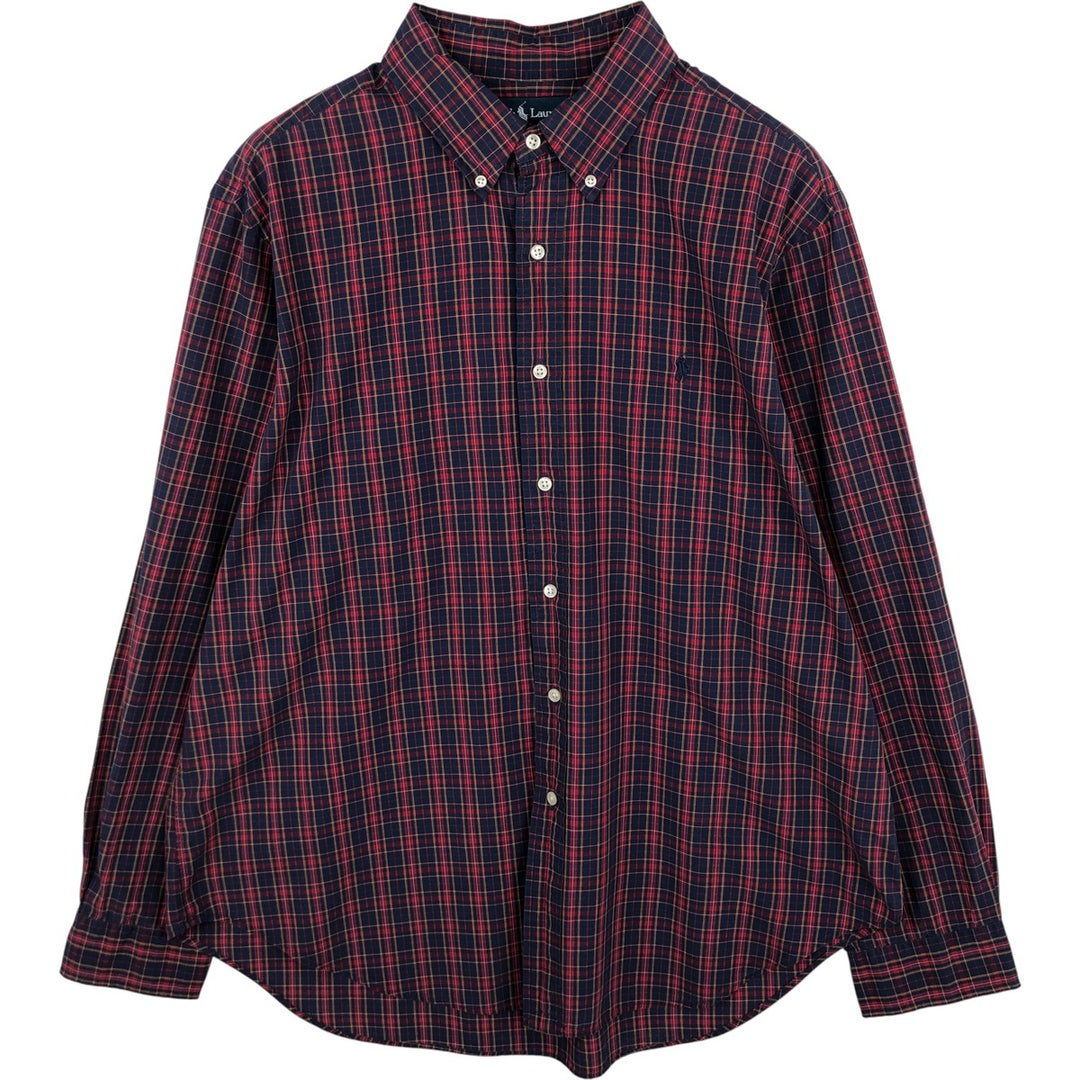 Ralph Lauren Classic Fit Long Sleeve Button Down Check Shirt Men's XL cotton navy blue type Vintage Second Hand