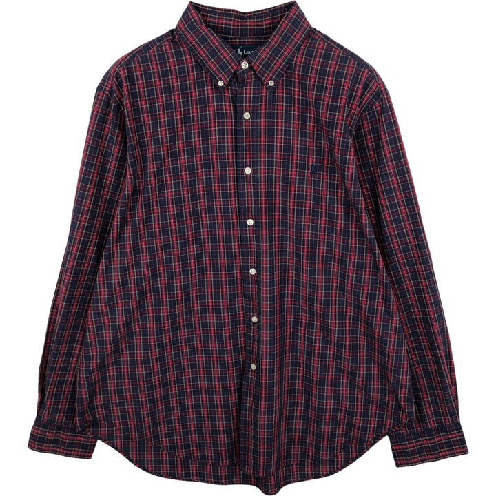 Ralph Lauren Classic Fit Long Sleeve Button Down Check Shirt Men's XL cotton navy blue type Vintage Second Hand