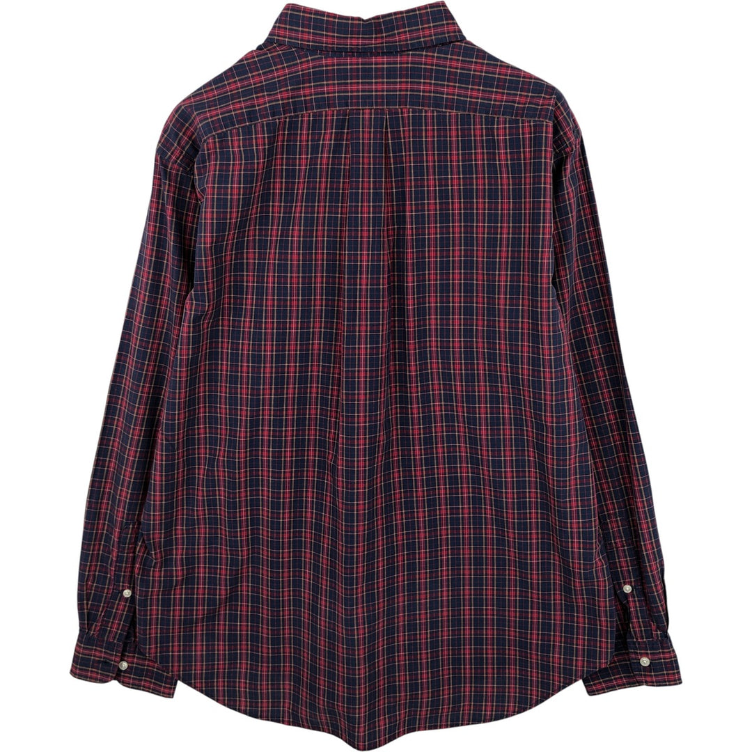 Ralph Lauren Classic Fit Long Sleeve Button Down Check Shirt Men's XL cotton navy blue type Vintage Second Hand