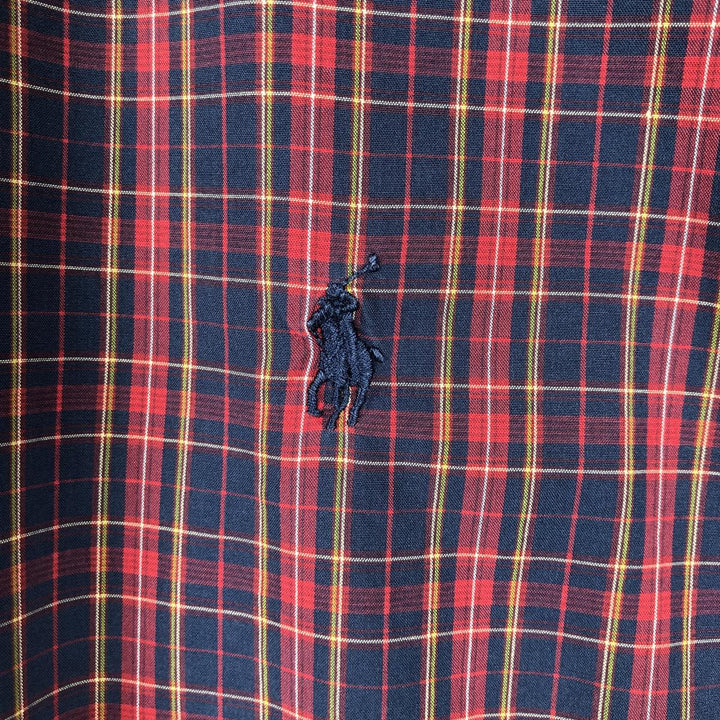 Ralph Lauren Classic Fit Long Sleeve Button Down Check Shirt Men's XL cotton navy blue type Vintage Second Hand