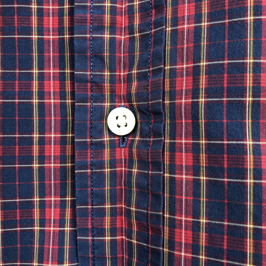 Ralph Lauren Classic Fit Long Sleeve Button Down Check Shirt Men's XL cotton navy blue type Vintage Second Hand