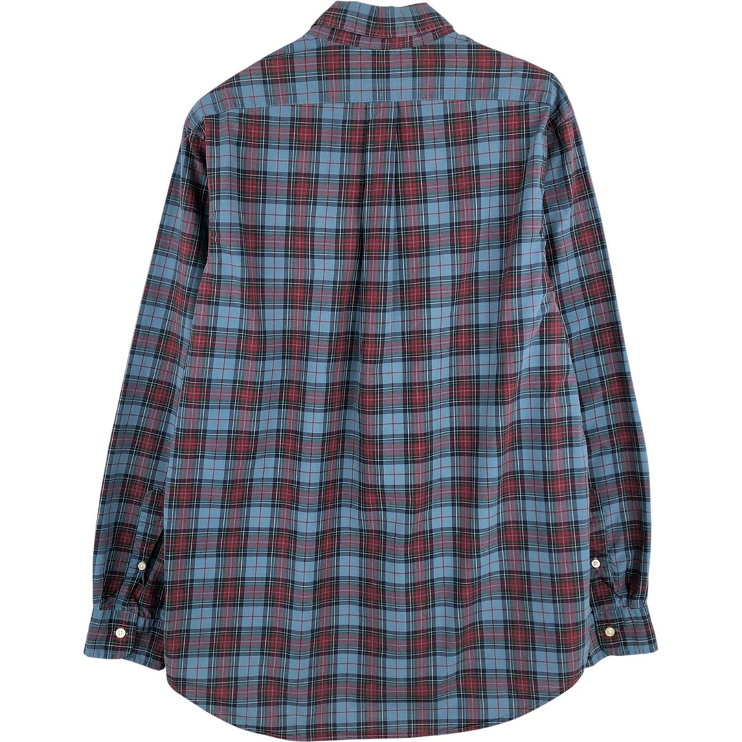 Ralph Lauren Classic Fit Tartan Check Long Sleeve Button-Down Shirt, Men's Size L cotton blue type Vintage Second Hand