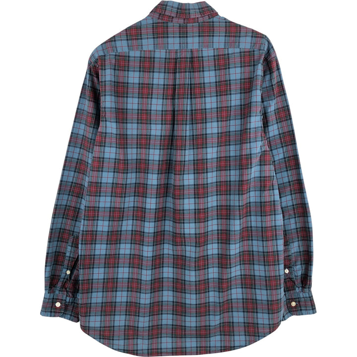 Ralph Lauren Classic Fit Tartan Check Long Sleeve Button-Down Shirt, Men's Size L cotton blue type Vintage Second Hand
