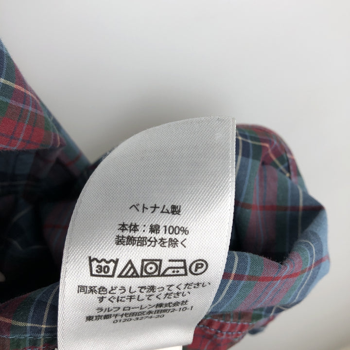 Ralph Lauren Classic Fit Tartan Check Long Sleeve Button-Down Shirt, Men's Size L cotton blue type Vintage Second Hand