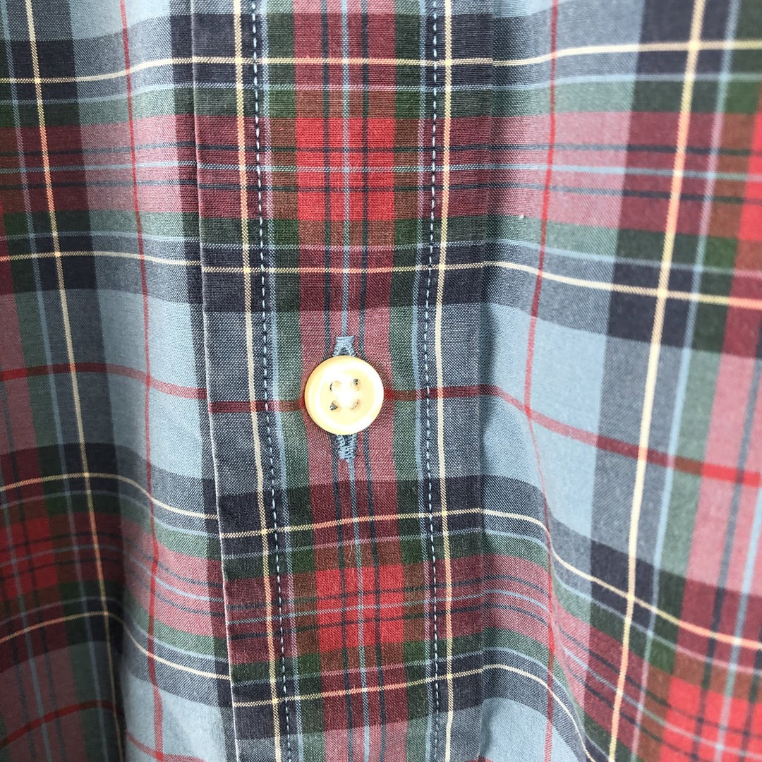 Ralph Lauren Classic Fit Tartan Check Long Sleeve Button-Down Shirt, Men's Size L cotton blue type Vintage Second Hand