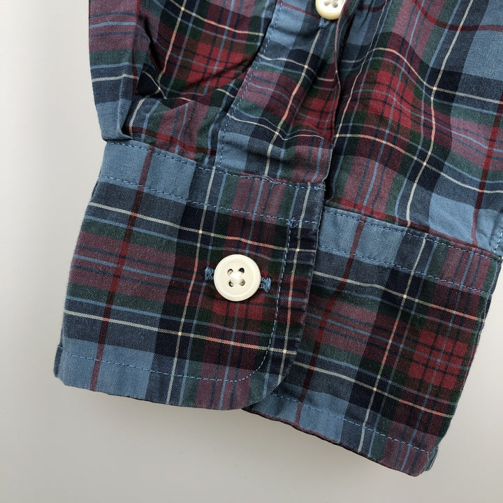 Ralph Lauren Classic Fit Tartan Check Long Sleeve Button-Down Shirt, Men's Size L cotton blue type Vintage Second Hand