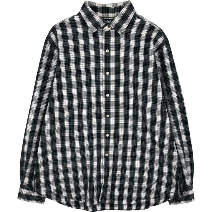 Ralph Lauren POLO by Ralph Lauren Classic Fit Long Sleeve Cotton Shirt, Men's XL, Regular Collar cotton black type Vintage Second Hand