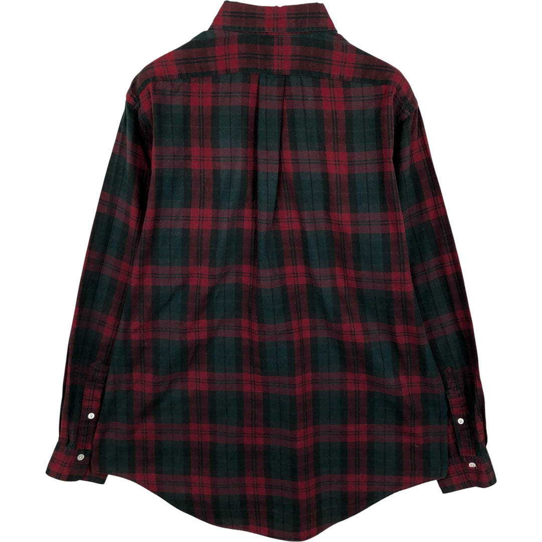 Ralph Lauren long sleeve button down check shirt, men's size L cotton green type Vintage Second Hand