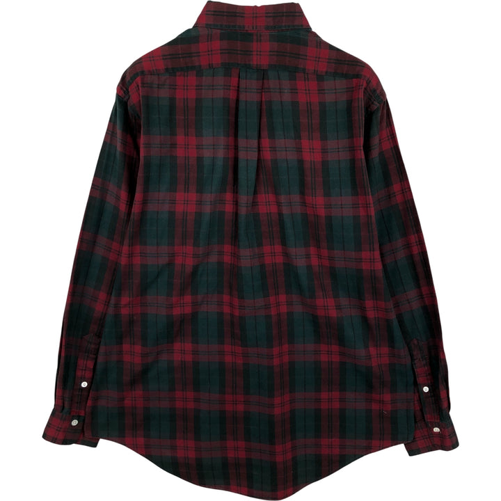 Ralph Lauren long sleeve button down check shirt, men's size L cotton green type Vintage Second Hand