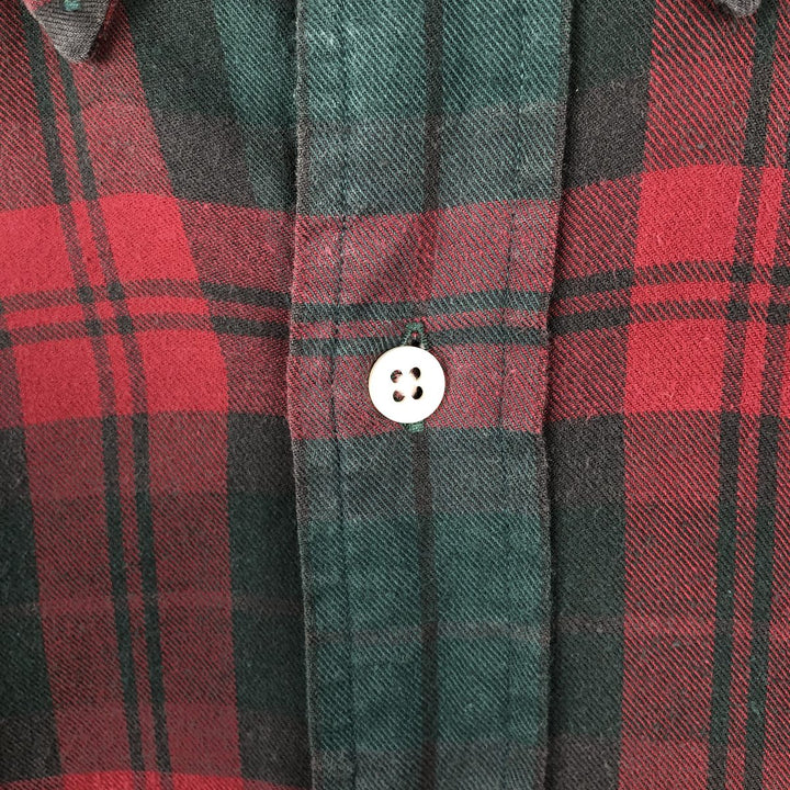 Ralph Lauren long sleeve button down check shirt, men's size L cotton green type Vintage Second Hand