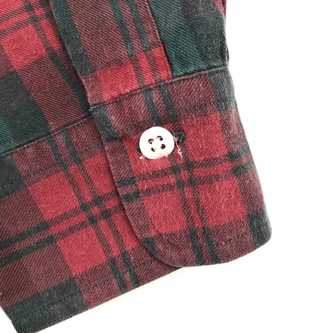 Ralph Lauren long sleeve button down check shirt, men's size L cotton green type Vintage Second Hand
