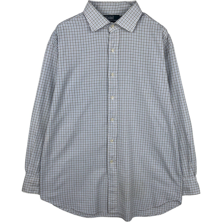 Ralph Lauren POLO by RALPH LAUREN REGENT CLASSIC FIT long-sleeved cotton shirt, men's size XL cotton white type Vintage Second Hand