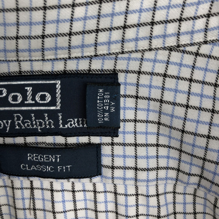 Ralph Lauren POLO by RALPH LAUREN REGENT CLASSIC FIT long-sleeved cotton shirt, men's size XL cotton white type Vintage Second Hand