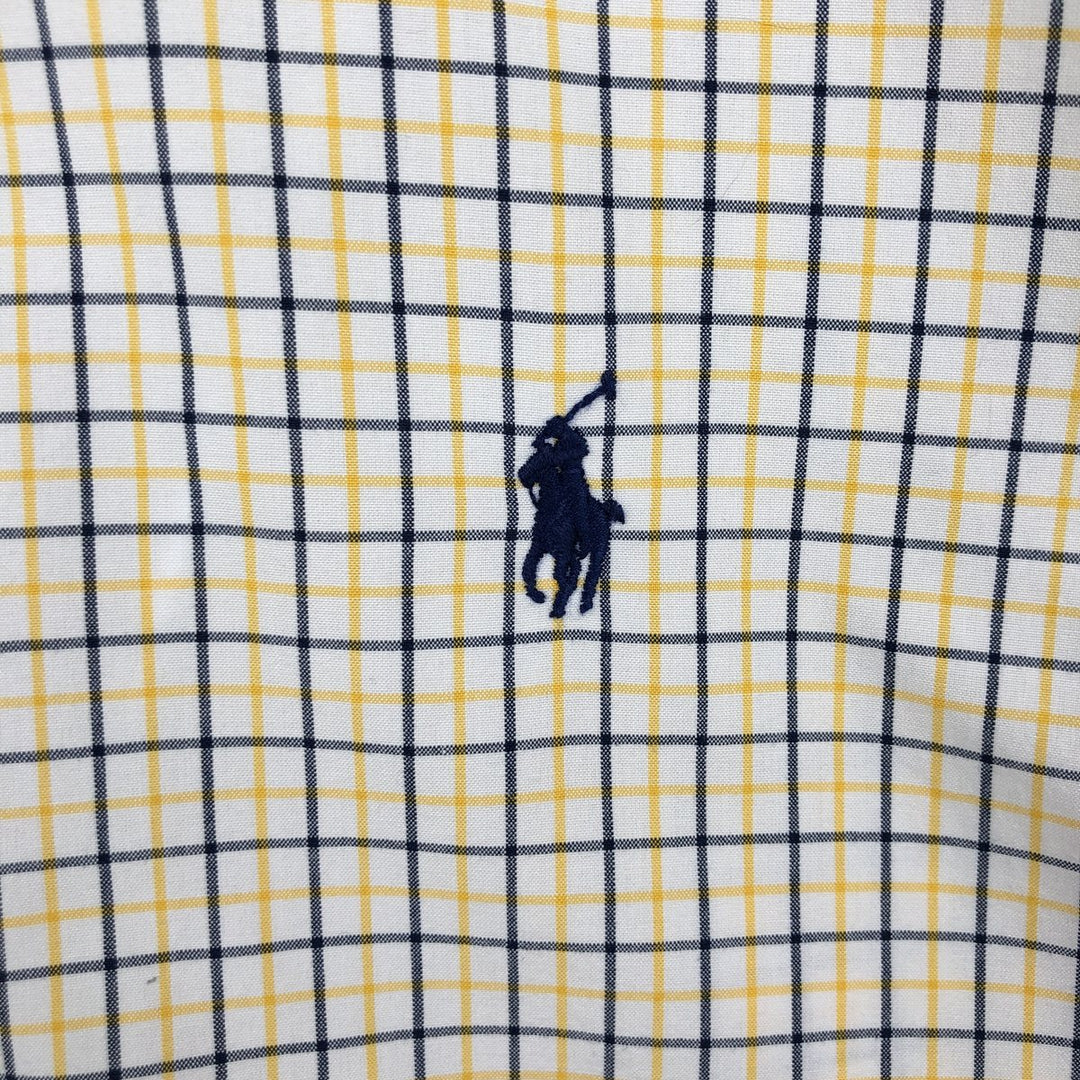 Ralph Lauren long sleeve button down check shirt, men's XL size cotton white type Vintage Second Hand