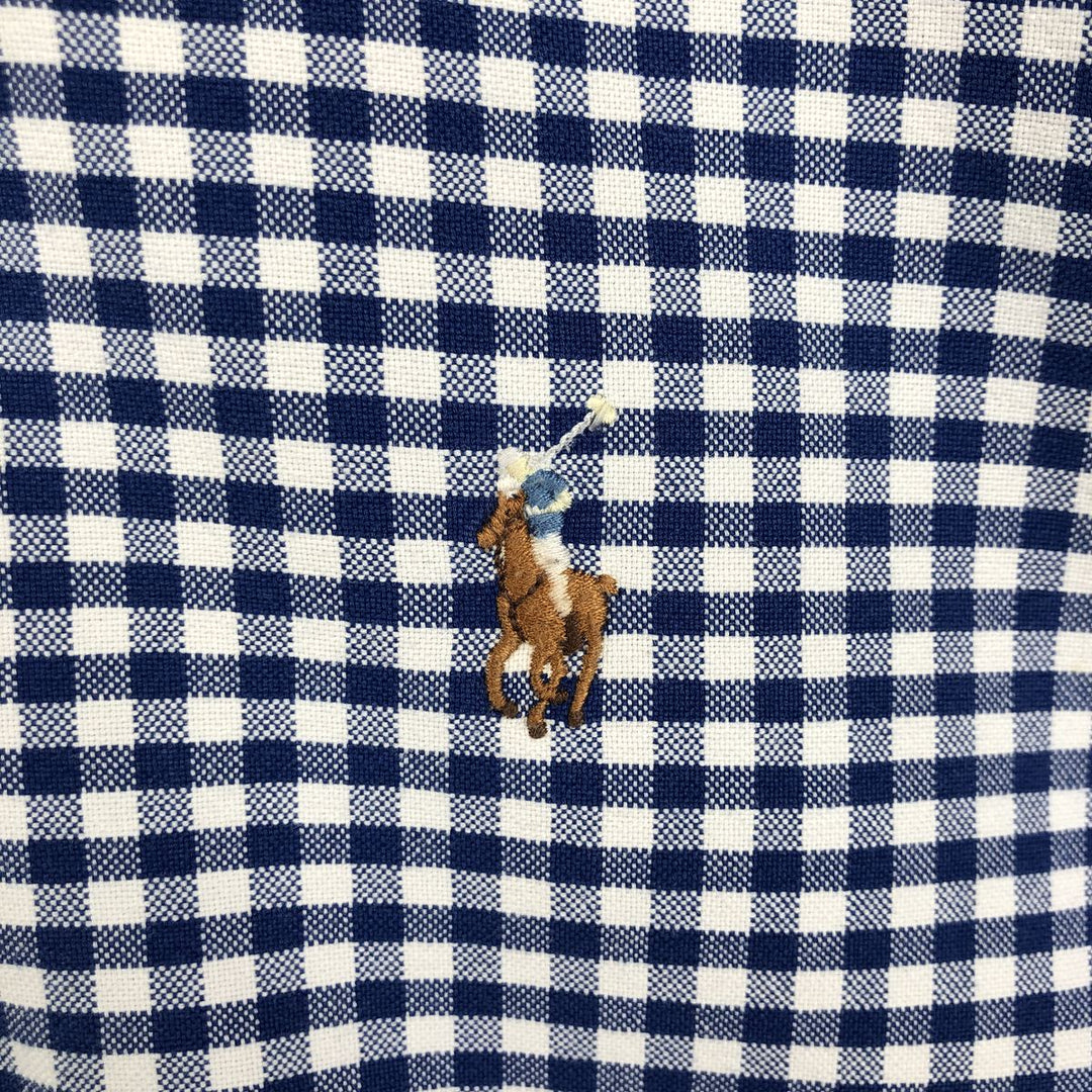 Ralph Lauren Gingham Check Long Sleeve Button-Down Check Shirt, Men's Size L cotton white type Vintage Second Hand