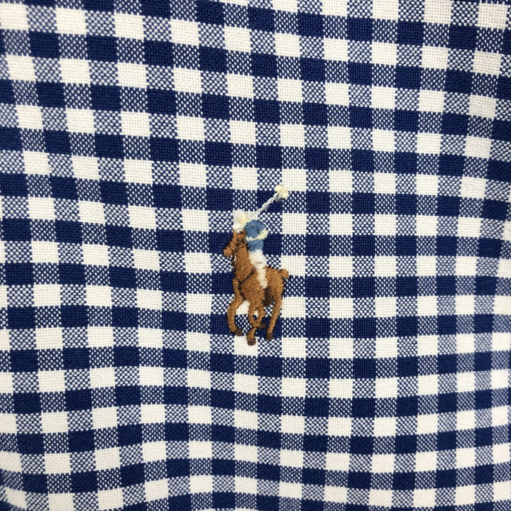 Ralph Lauren Gingham Check Long Sleeve Button-Down Check Shirt, Men's Size L cotton white type Vintage Second Hand