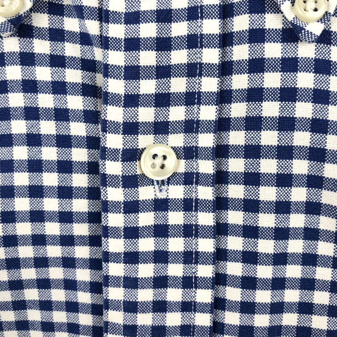Ralph Lauren Gingham Check Long Sleeve Button-Down Check Shirt, Men's Size L cotton white type Vintage Second Hand