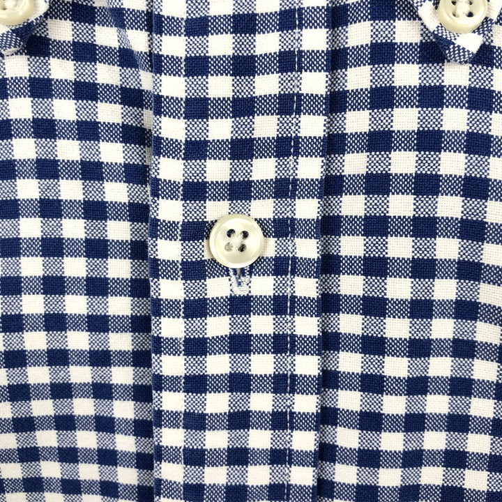Ralph Lauren Gingham Check Long Sleeve Button-Down Check Shirt, Men's Size L cotton white type Vintage Second Hand