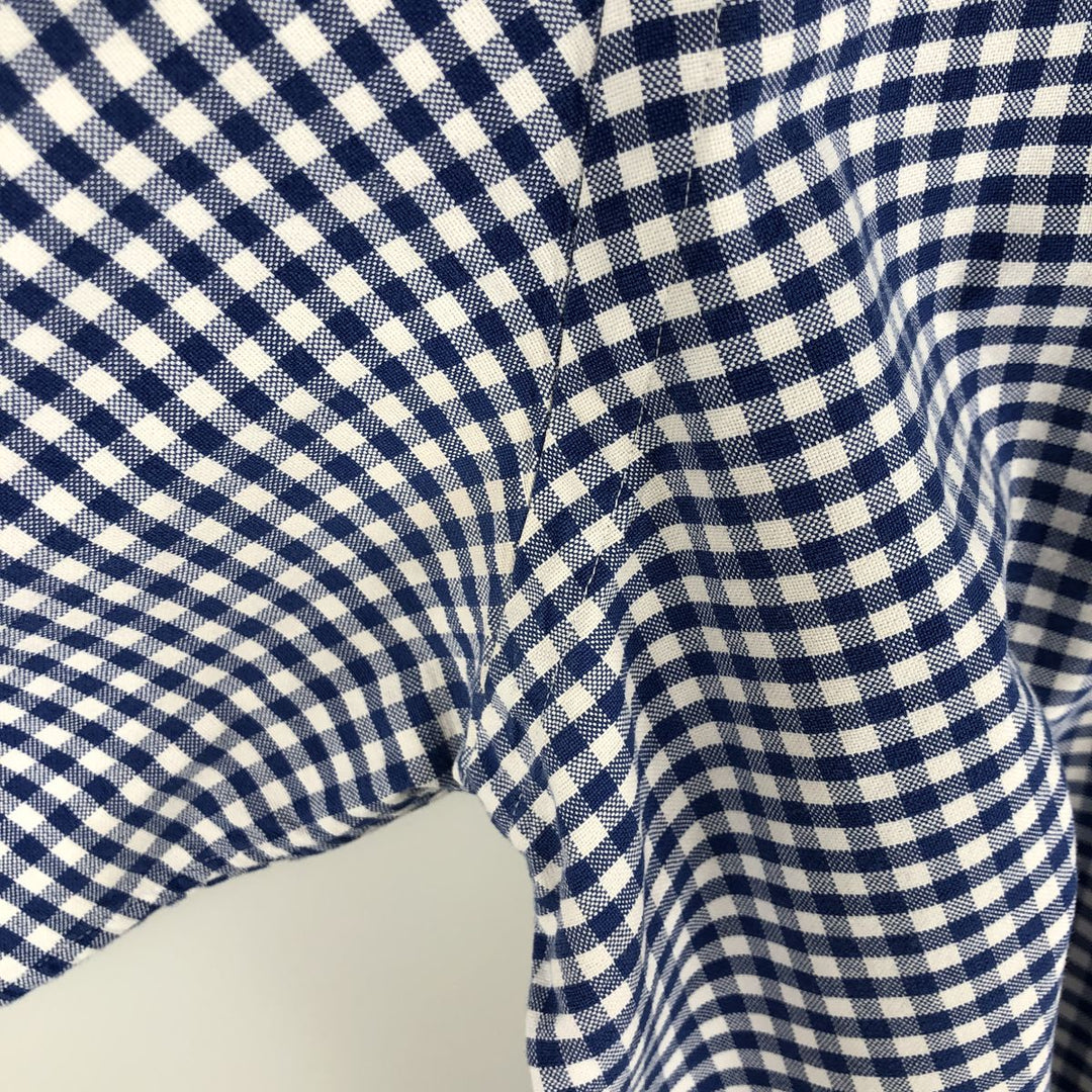 Ralph Lauren Gingham Check Long Sleeve Button-Down Check Shirt, Men's Size L cotton white type Vintage Second Hand