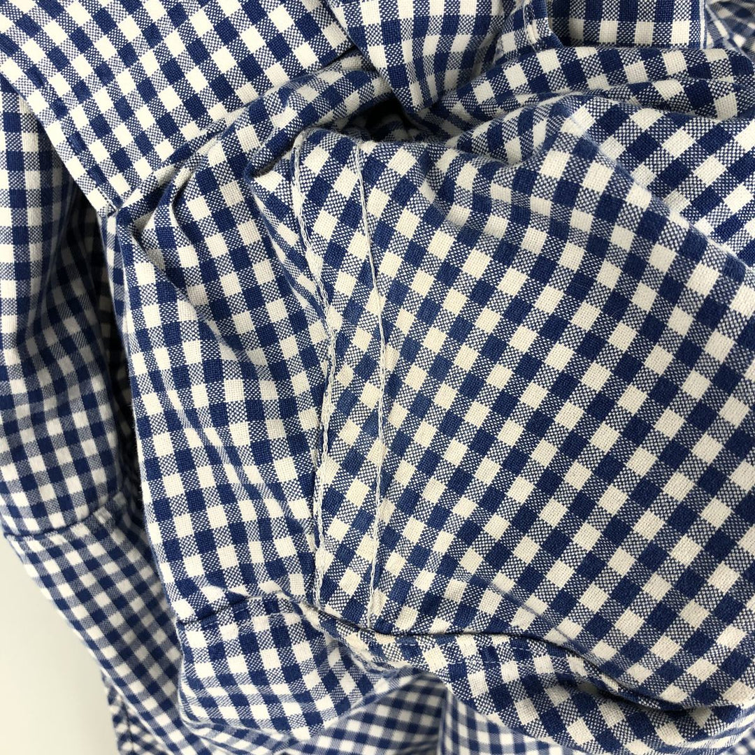 Ralph Lauren Gingham Check Long Sleeve Button-Down Check Shirt, Men's Size L cotton white type Vintage Second Hand