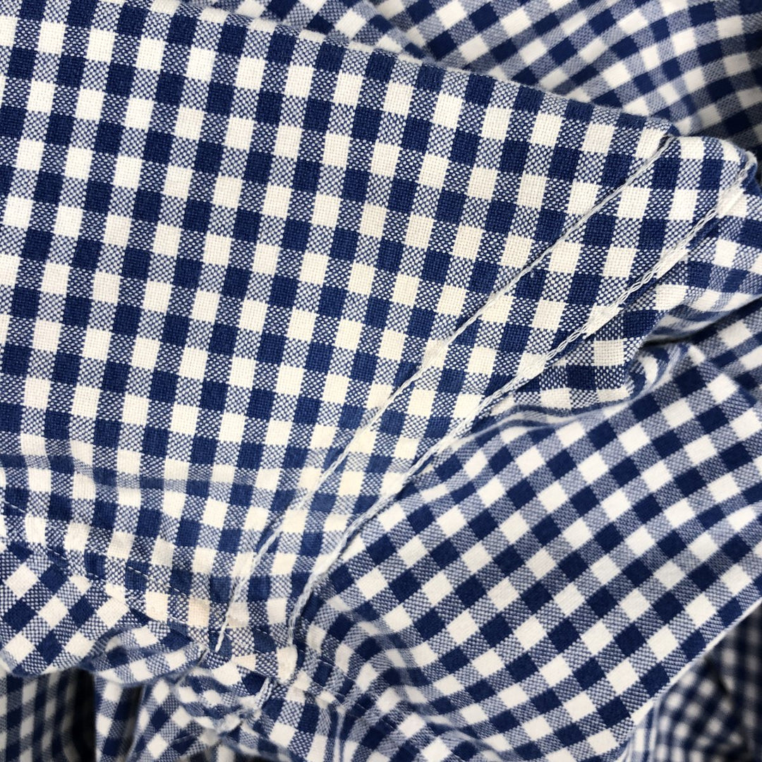 Ralph Lauren Gingham Check Long Sleeve Button-Down Check Shirt, Men's Size L cotton white type Vintage Second Hand