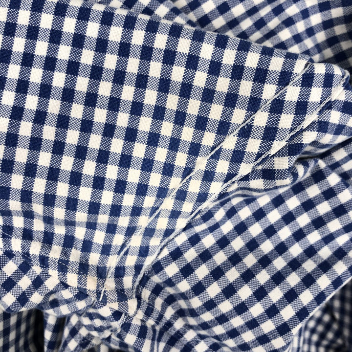Ralph Lauren Gingham Check Long Sleeve Button-Down Check Shirt, Men's Size L cotton white type Vintage Second Hand