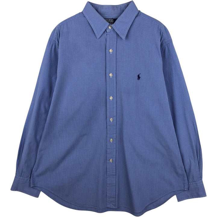 Ralph Lauren POLO by Ralph Lauren ANDREW Long Sleeve Cotton Check Shirt Men's XL cotton Blue type light blue Vintage Second Hand