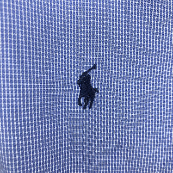 Ralph Lauren POLO by Ralph Lauren ANDREW Long Sleeve Cotton Check Shirt Men's XL cotton Blue type light blue Vintage Second Hand
