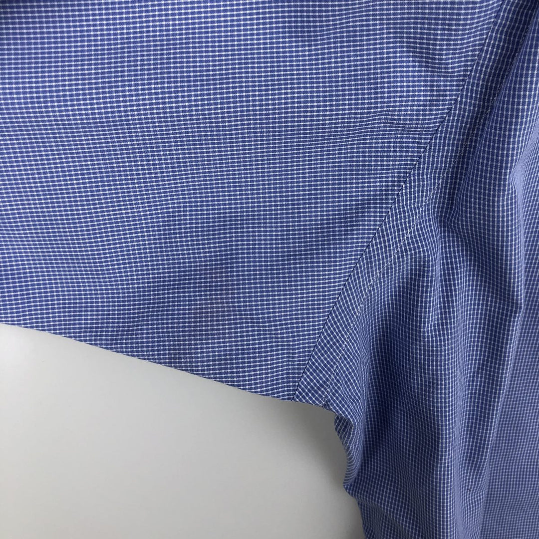 Ralph Lauren POLO by Ralph Lauren ANDREW Long Sleeve Cotton Check Shirt Men's XL cotton Blue type light blue Vintage Second Hand