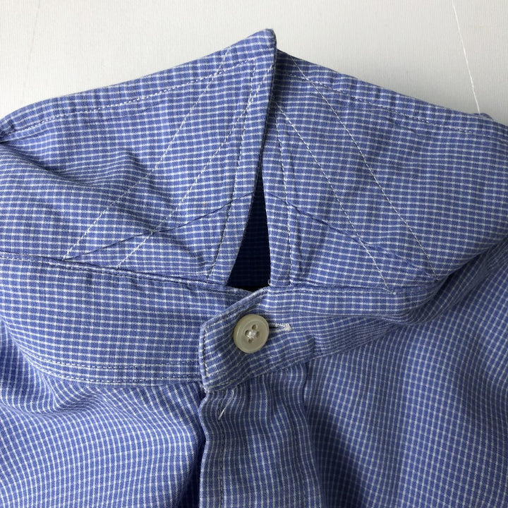 Ralph Lauren POLO by Ralph Lauren ANDREW Long Sleeve Cotton Check Shirt Men's XL cotton Blue type light blue Vintage Second Hand