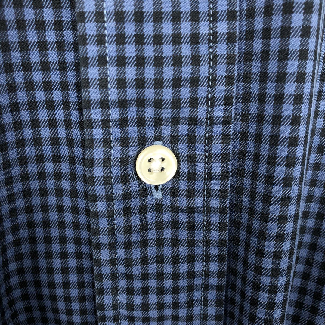 Ralph Lauren BLAKE Gingham Check Long Sleeve Button-Down Check Shirt, Men's Size L cotton blue type Vintage Second Hand